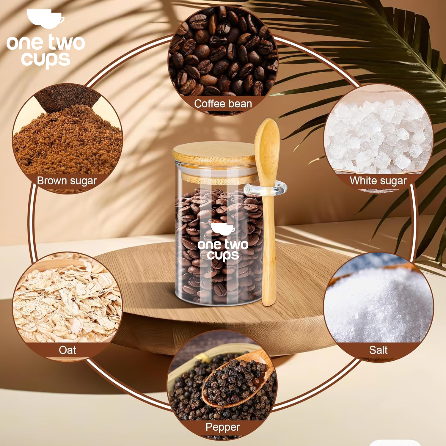 One Two Cups Toples Kaca Penyimpanan Makanan Storage with Bamboo Lid 350ml - FM-LD1 Gambar produk One Two Cups Toples Kaca Penyimpanan Makanan Storage with Bamboo Lid 350ml - FM-LD1