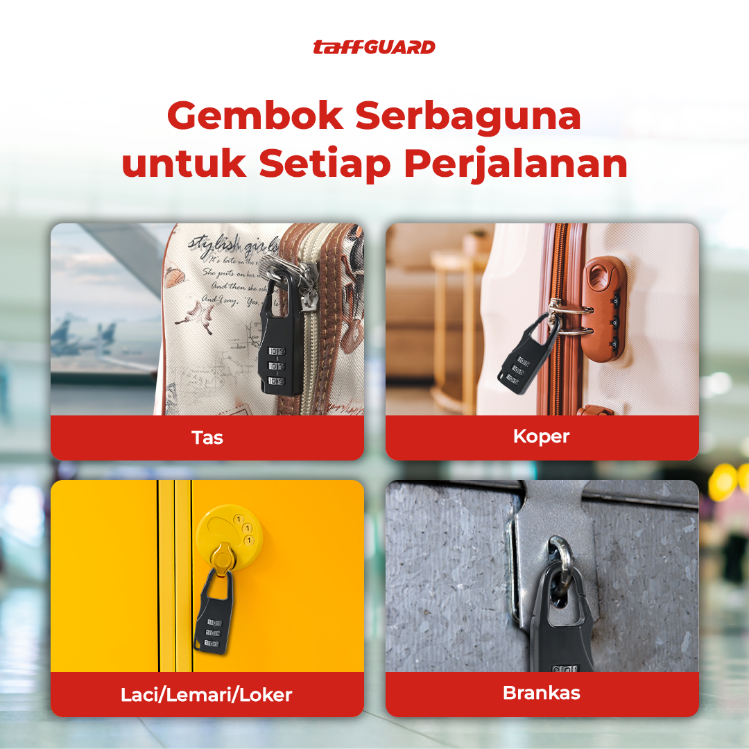 TaffGUARD Gembok Koper Kode Angka Safety Lock Portable - Z001 Gambar produk TaffGUARD Gembok Koper Kode Angka Safety Lock Portable - Z001