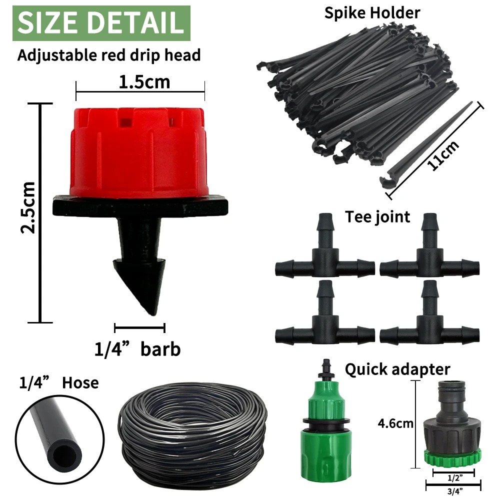 ENTENCO Set Peralatan Irigasi Tanaman Garden Watering System 5M - AT19 Gambar produk ENTENCO Set Peralatan Irigasi Tanaman Garden Watering System 5M - AT19