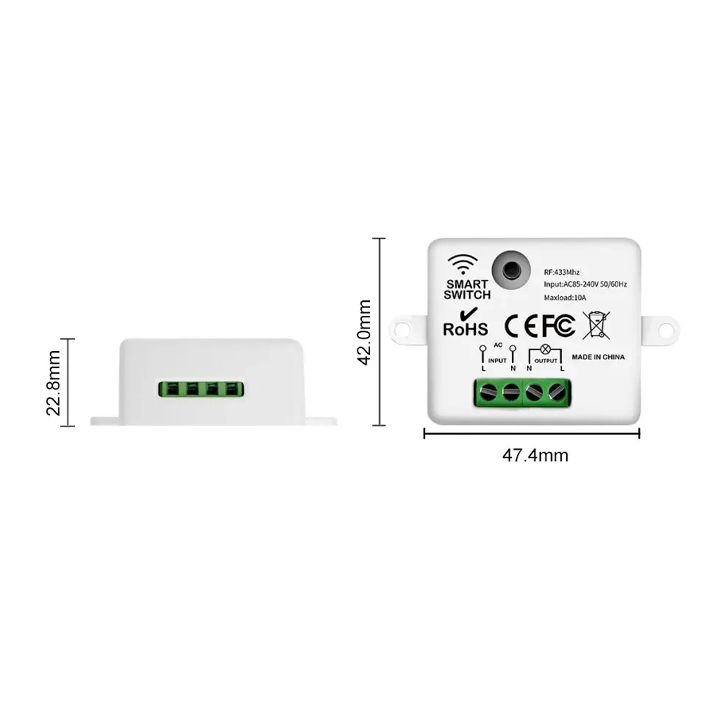 YULO Wireless Relay Switch Remote Control 433 MHz EV1527 220V 10A - YL-33 Gambar produk YULO Wireless Relay Switch Remote Control 433 MHz EV1527 220V 10A - YL-33
