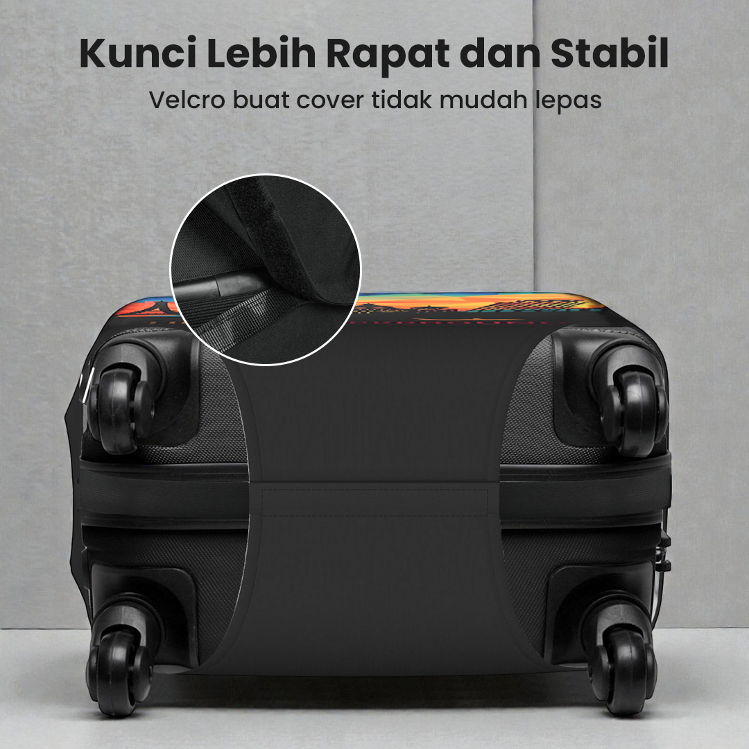 TravGuard Sarung Koper Elastis Polyester Spandex Luggage Cover M Scenic Spot 2 - H-22 Gambar produk TravGuard Sarung Koper Elastis Polyester Spandex Luggage Cover M Scenic Spot 2 - H-22