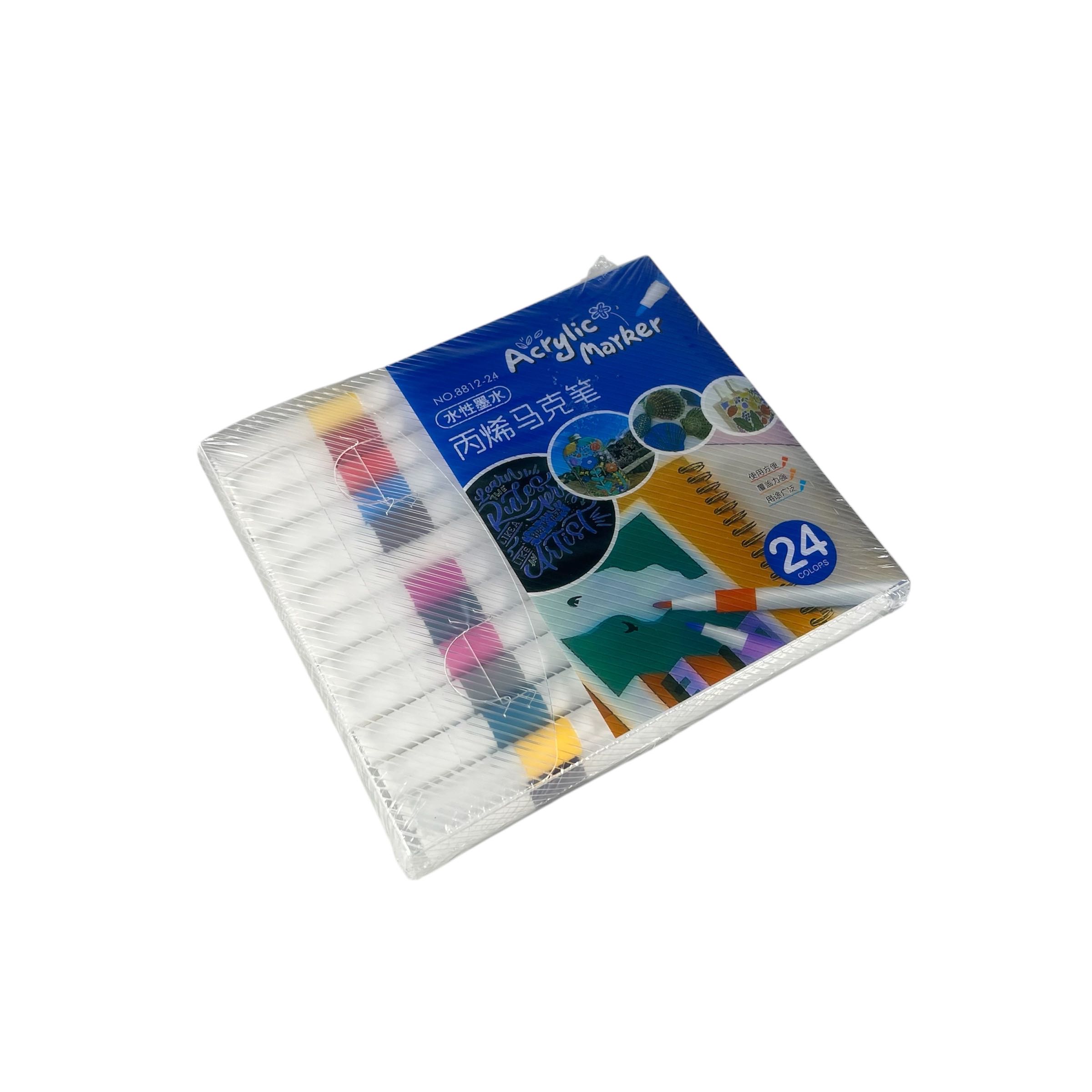 Gambar produk HUNJHYC Spidol Warna Anak Acrylic Marker Fine Tip Quick Dry Waterproof 24 Warna - 8812