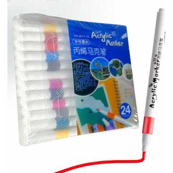 HUNJHYC Spidol Warna Anak Acrylic Marker Fine Tip Quick Dry Waterproof - 8812