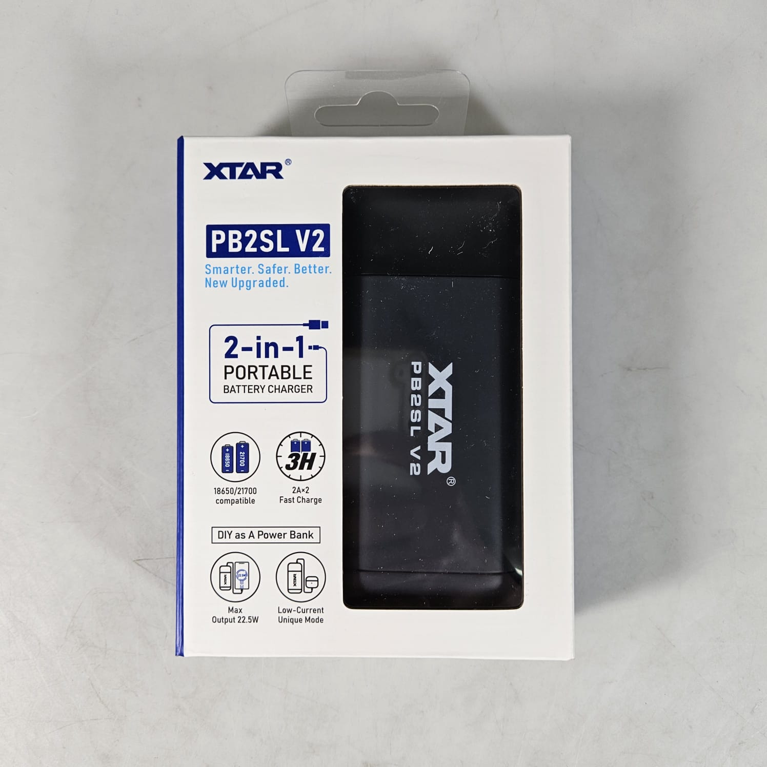 XTAR Charger Baterai 2 Slot 18650 21700 Li-Ion Power Bank LCD Display - PB2SL V2 Gambar produk XTAR Charger Baterai 2 Slot 18650 21700 Li-Ion Power Bank LCD Display - PB2SL V2