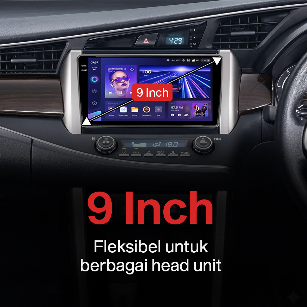 KUFINE Frame Head Unit ABS 9 Inch Car Player Toyota Innova 2016-2018 - KF-22 Gambar produk KUFINE Frame Head Unit ABS 9 Inch Car Player Toyota Innova 2016-2018 - KF-22