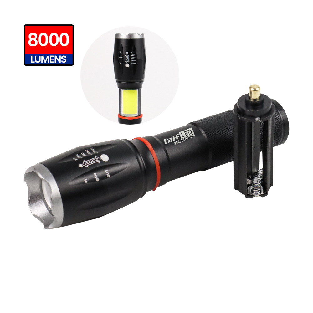 TaffLED Senter LED Torch Cree XM-L T6 8000 Lumens - E17 COB Gambar produk TaffLED Senter LED Torch Cree XM-L T6 8000 Lumens - E17 COB