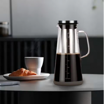 MagiDeal Teko Kaca Kopi Teh Water Jug Stainless Steel Filter 1500ml - MD-10