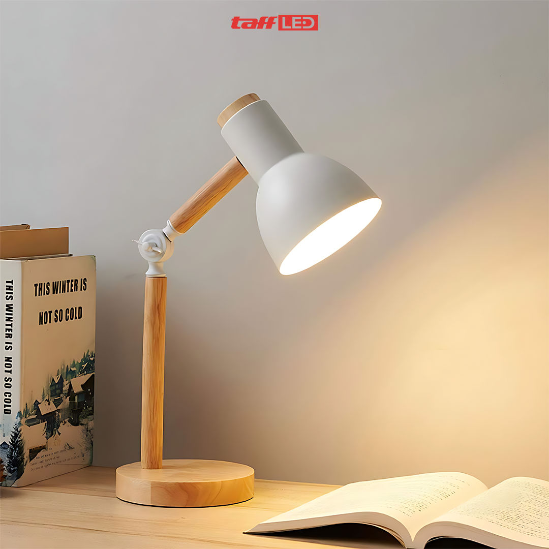 Gambar produk TaffLED Lampu Meja Belajar LED Model Nordic Wooden Art 12W 3in1 Color - PK407