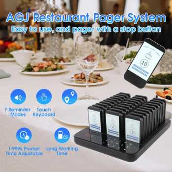 AGJ Wireless Calling System Restaurant Mesin Antrian 30 Pager - QC300
