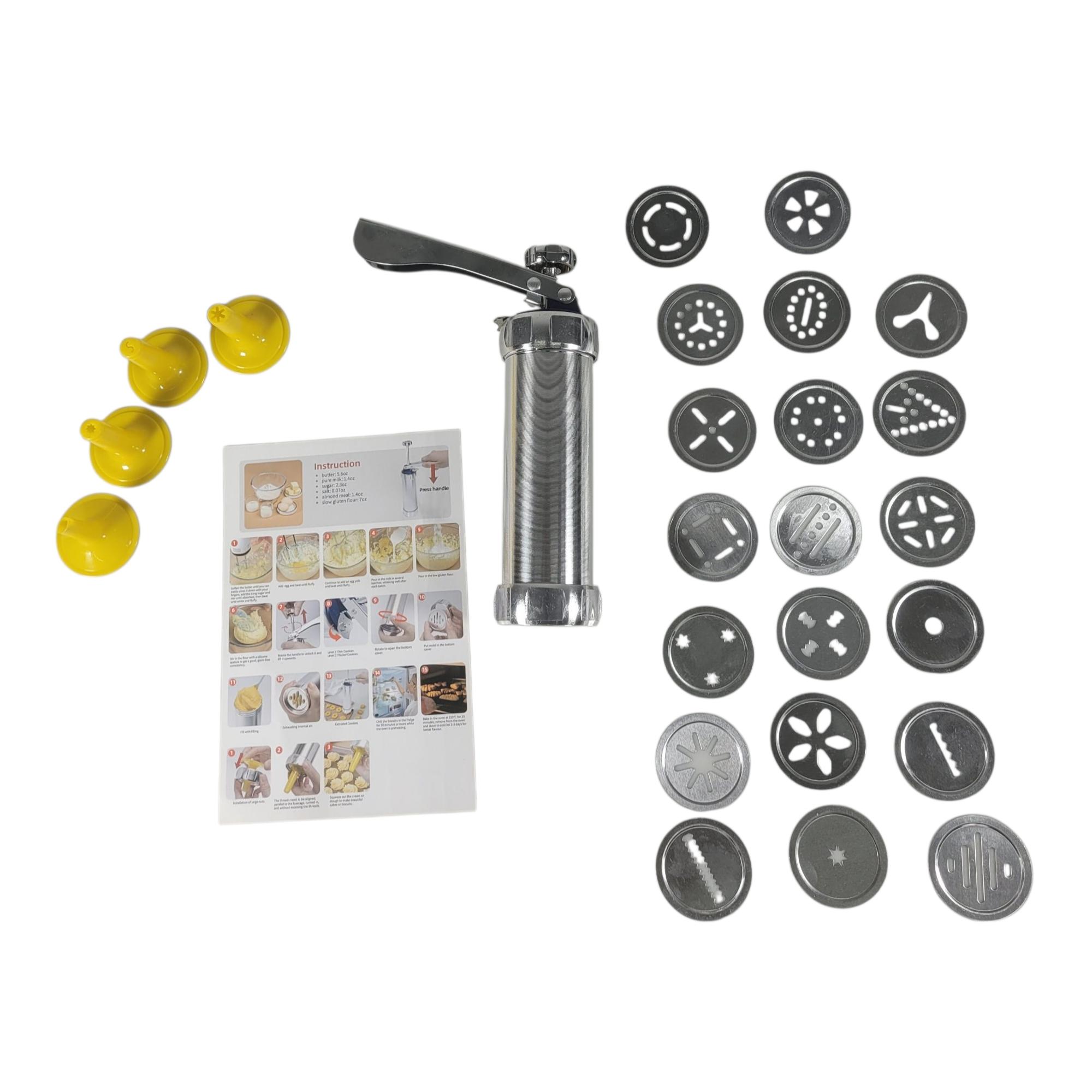 LUWIN Cetakan Kue Kering Semprit Churros Cookie Press Gun 20 PCS - D063 Gambar produk LUWIN Cetakan Kue Kering Semprit Churros Cookie Press Gun 20 PCS - D063