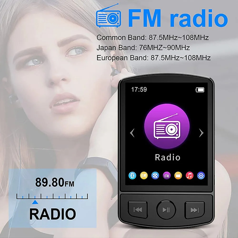 Kebidumei MP3 Digital Audio Player HiFi Bluetooth MP4 1.8 Inch 210mAh - X60 Gambar produk Kebidumei MP3 Digital Audio Player HiFi Bluetooth MP4 1.8 Inch 210mAh - X60