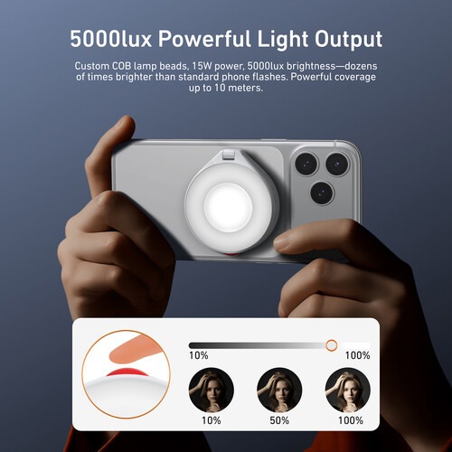 Telesin Lampu Fill Light Magnetic Flashlight 3 Color Smartphone 500mAh - P5-BGD-17 Gambar produk Telesin Lampu Fill Light Magnetic Flashlight 3 Color Smartphone 500mAh - P5-BGD-17