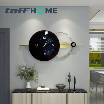 TaffHOME Jam Dinding Elegan Modern Style Iron Silent Movement 80cm - JJ-38
