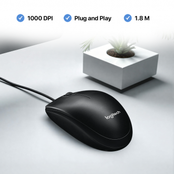 Gambar produk Logitech Wired Optical Mouse USB 1000 DPI Ambidextrous - M100r