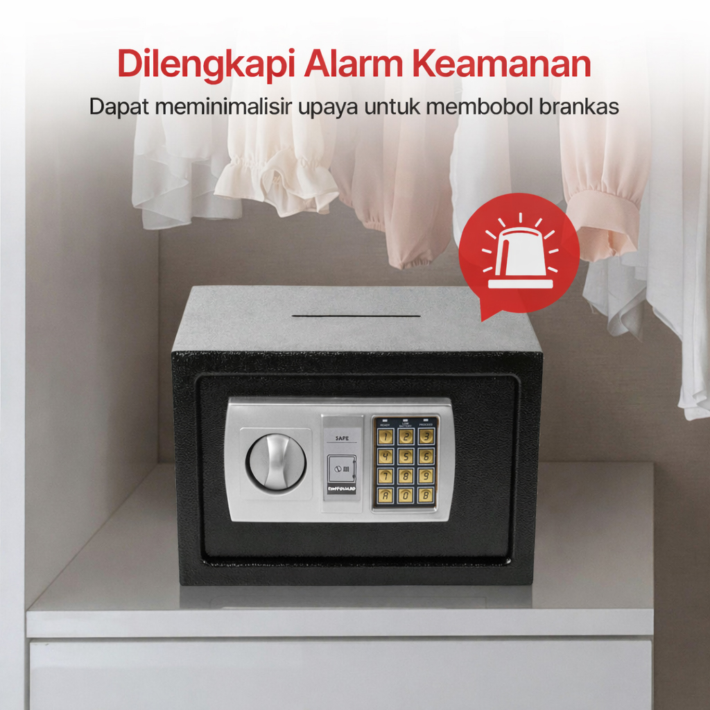 TaffGUARD Kotak Brankas Hotel Safety Box Password 8 Digit 31x20x20cm dengan Lubang Koin - EB50 Gambar produk TaffGUARD Kotak Brankas Hotel Safety Box Password 8 Digit 31x20x20cm dengan Lubang Koin - EB50