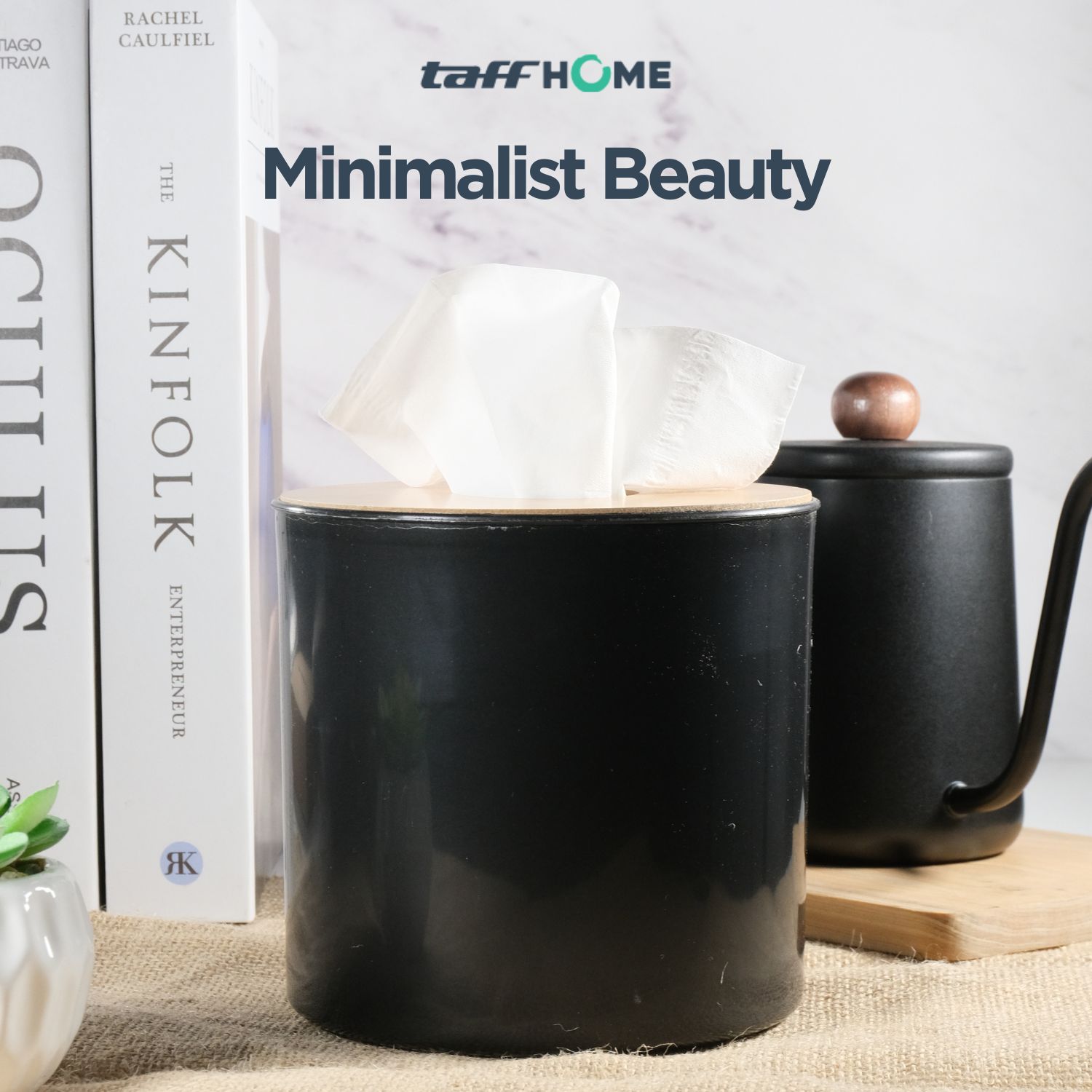 TaffHOME Kotak Tisu Kayu Multifungsi Model Tabung - ZJ002 Gambar produk TaffHOME Kotak Tisu Kayu Multifungsi Model Tabung - ZJ002