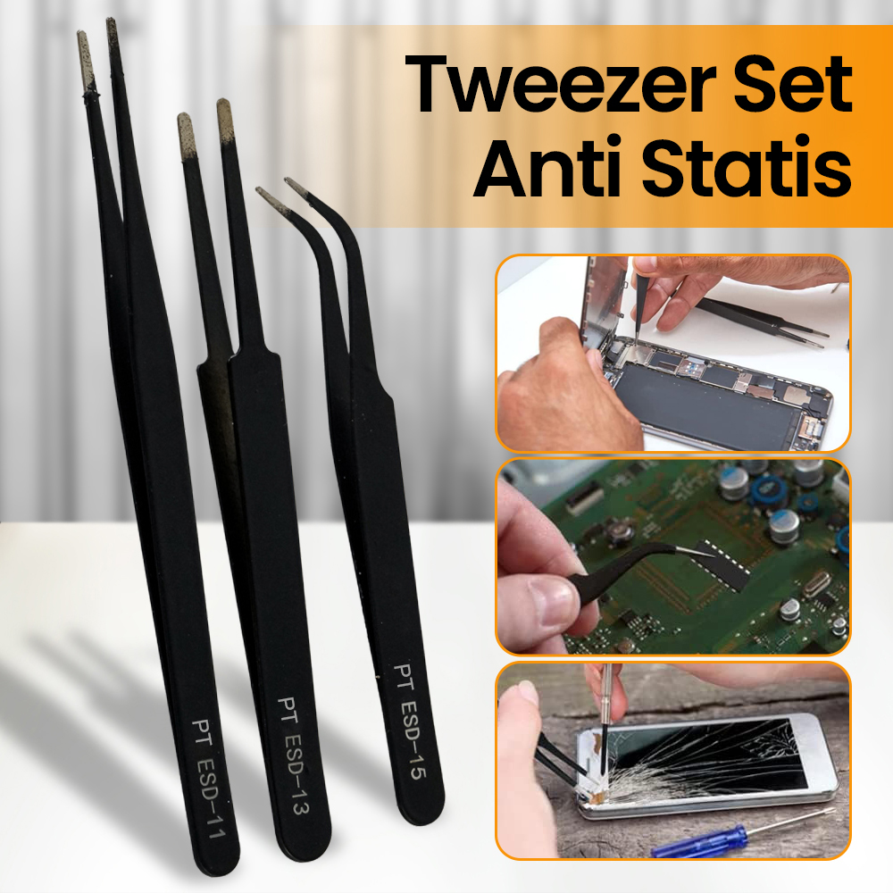 Pinset Serbaguna Anti Static Multifunction Electronic Tweezers 3 PCS - TS-9803 Gambar produk Pinset Serbaguna Anti Static Multifunction Electronic Tweezers 3 PCS - TS-9803