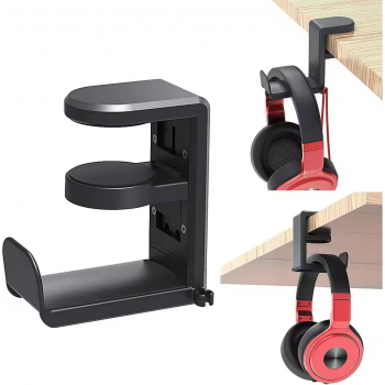 GEVO Gantungan Headphone Hanger Holder Clamp Desk Mount 360 Derajat - GV-61