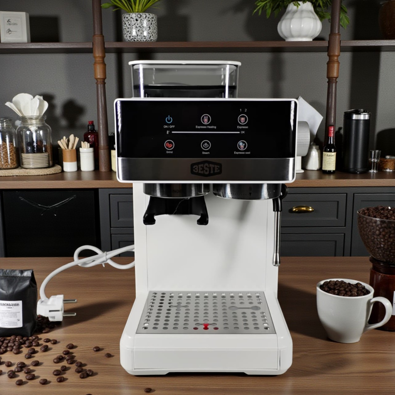 Trieste Mesin Kopi Espresso Coffee Maker Grinder Frothing 20 Bar 1350W - CM5520 Gambar produk Trieste Mesin Kopi Espresso Coffee Maker Grinder Frothing 20 Bar 1350W - CM5520