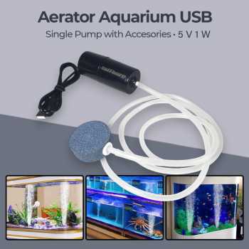 Taffware Aerator Aquarium USB Single Pump with Accesories 5V 1W - SL1P