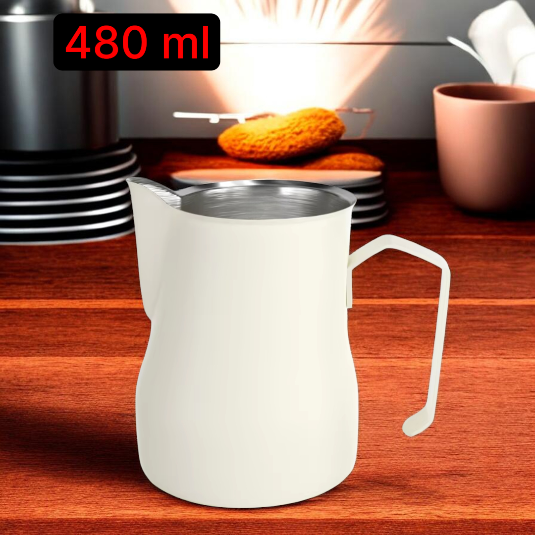 OneTwoOne Teko Kopi Milk Frothing Pitcher Latte Art Stainless Steel 480ml - AA050 Gambar produk OneTwoOne Teko Kopi Milk Frothing Pitcher Latte Art Stainless Steel 480ml - AA050