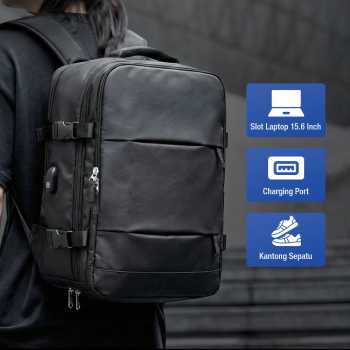 Gambar produk SHOPOVIA Tas Ransel Laptop Travel Bag Waterproof with USB Port 35L - SP14