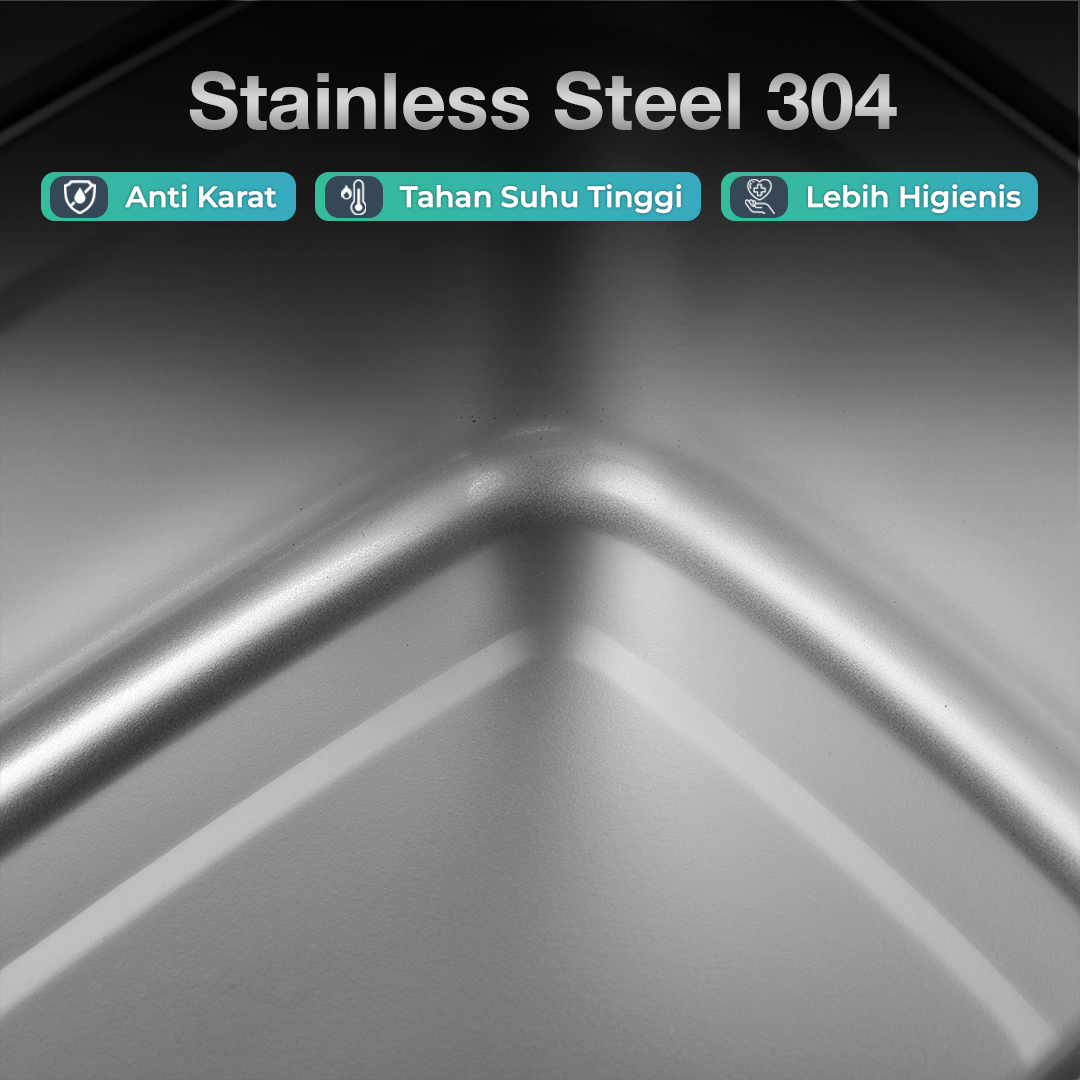 TaffHOME Kotak Makan Anti Tumpah Deep Lunch Box Stainless Steel 304 1000ml - Slyz51 Gambar produk TaffHOME Kotak Makan Anti Tumpah Deep Lunch Box Stainless Steel 304 1000ml - Slyz51