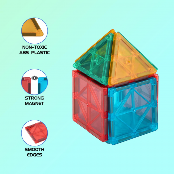 LABOL Magnetic Tiles 20 PCS Mainan Magnet Block 10 Kotak 10 Segitiga - L-1020