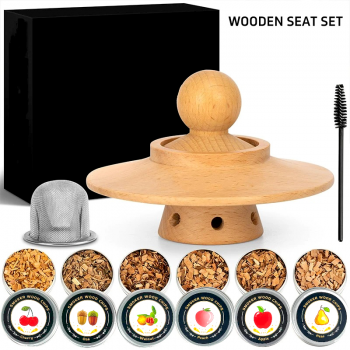 BORUiT Set Alat Pengasap Cocktail Wooden Smoker Kit with 6 Wood Chips - SK-400