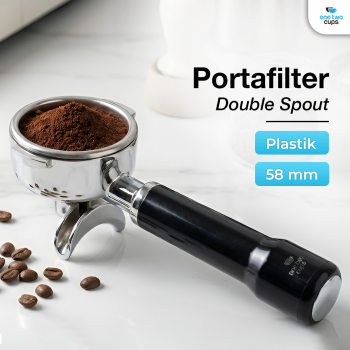 One Two Cups Portafilter Double Spout Stainless Steel 58mm - AL304