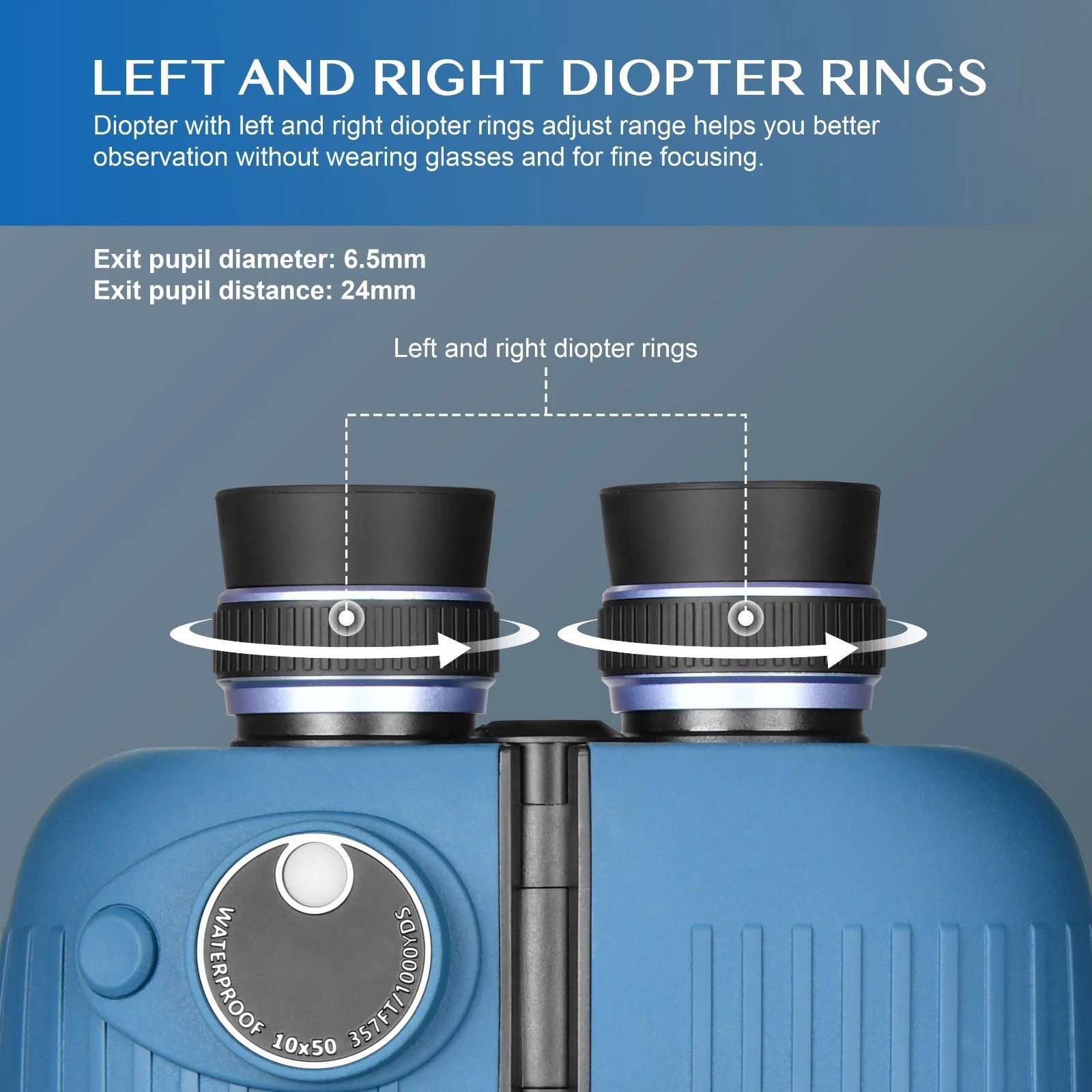 Eyebre Teropong Binocular Outdoor Waterproof Floating Compass 7x50 - B696 Gambar produk Eyebre Teropong Binocular Outdoor Waterproof Floating Compass 7x50 - B696