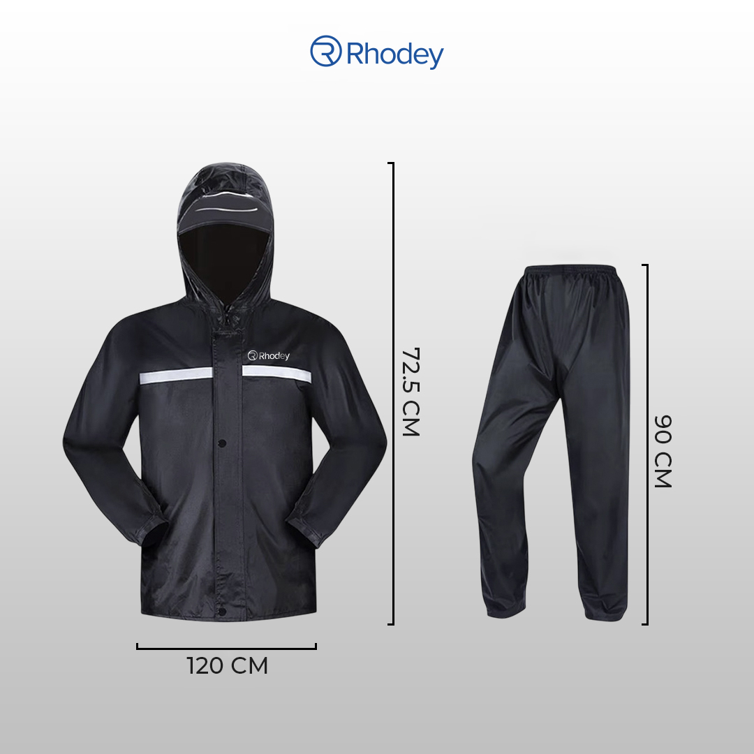 Rhodey Pole Jas Hujan Setelan Motor Hoodie Visor Raincoat Waterproof XXXXL - T1 Gambar produk Rhodey Pole Jas Hujan Setelan Motor Hoodie Visor Raincoat Waterproof XXXXL - T1