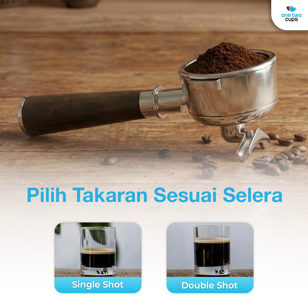 Gambar produk One Two Cups Non Pressurized Portafilter E61 Stainless Steel 58mm Kayu - CHA304