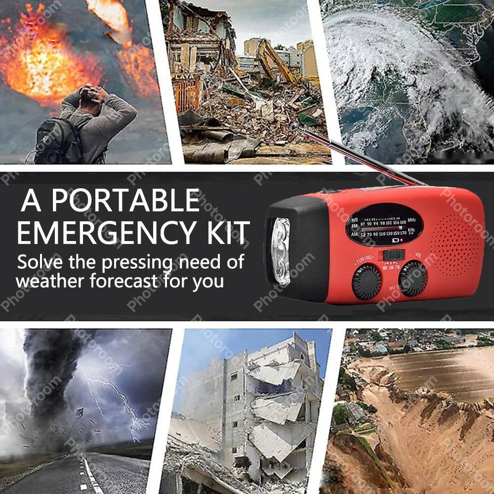 DOINBE Emergency Radio Solar LED Hand Crank NOAA Power Bank 2000mAh - HY-008 Gambar produk DOINBE Emergency Radio Solar LED Hand Crank NOAA Power Bank 2000mAh - HY-008