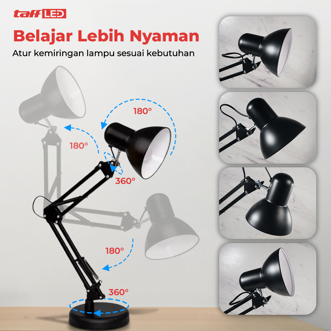 YODIF Lampu Meja Belajar LED Bracket Adjustable E27 - AT-1002 Gambar produk YODIF Lampu Meja Belajar LED Bracket Adjustable E27 - AT-1002
