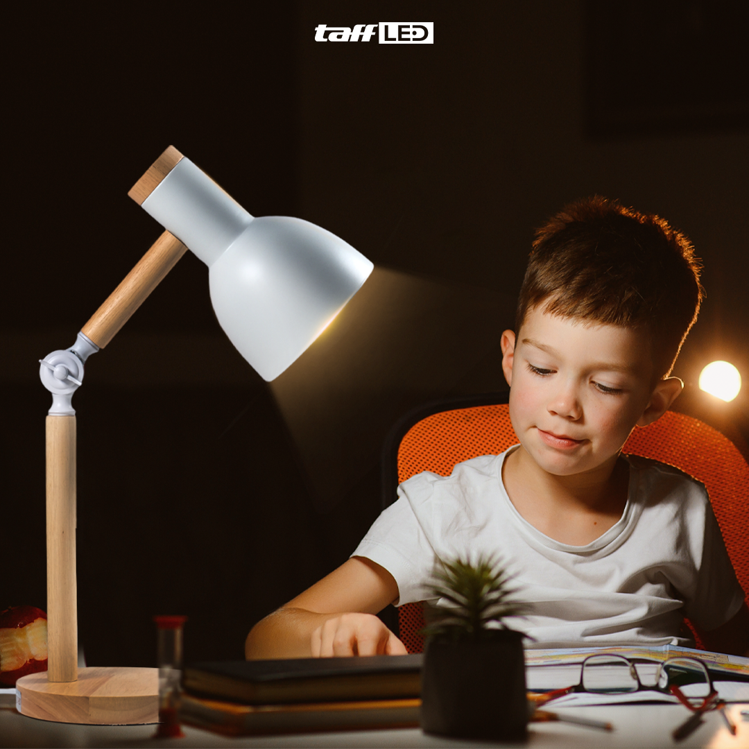 Gambar produk TaffLED Lampu Meja Belajar LED Model Nordic Wooden Art 12W 3in1 Color - PK407