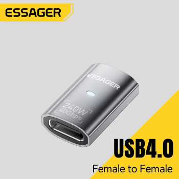 ESSAGER OTG Adapter Type C to Type C Female USB 4.0 40Gbps 240W - EOTGFF-YH0G-P