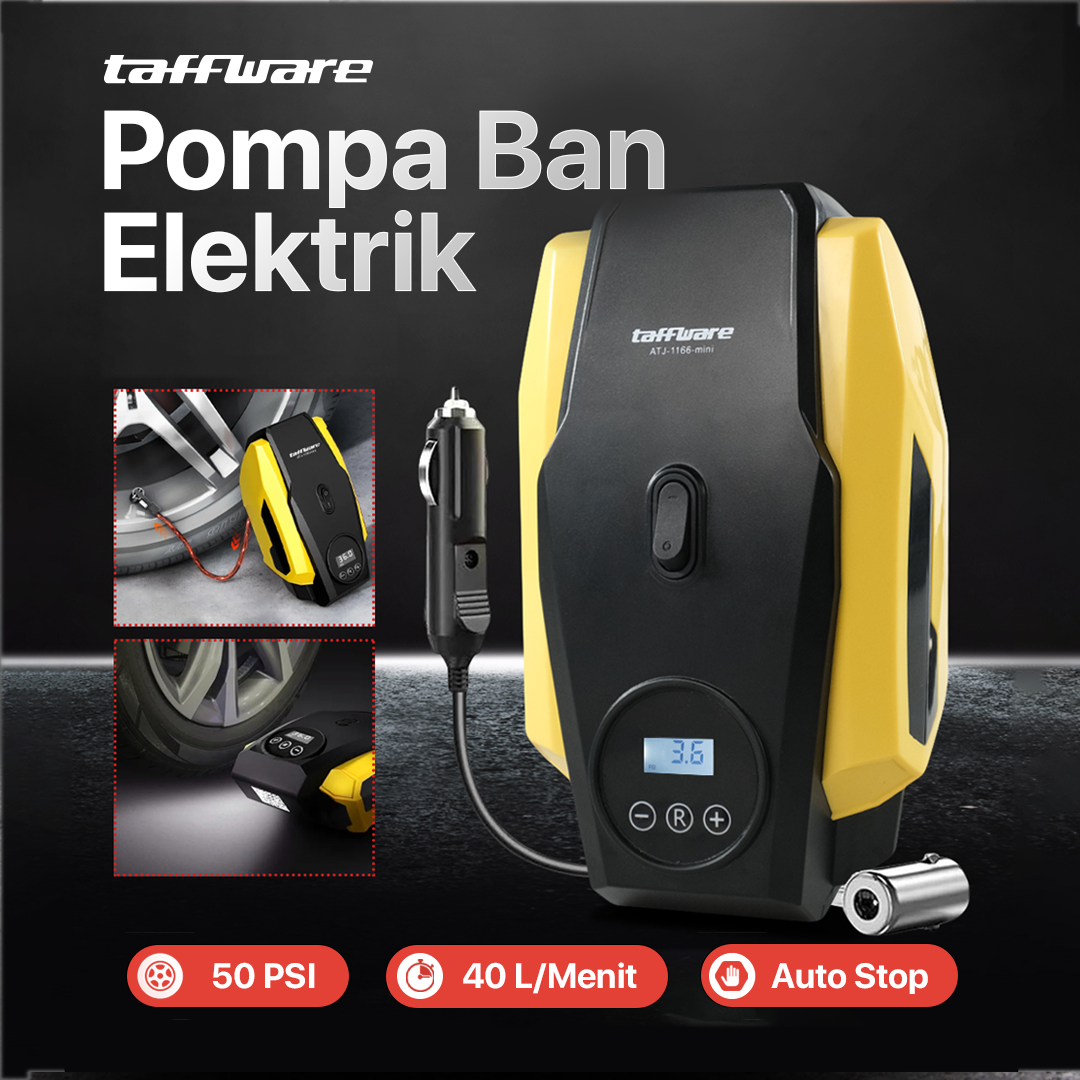Taffware Pompa Ban Elektrik Portable Air Compressor DC 12V 50 PSI - ATJ-1166-mini Gambar produk Taffware Pompa Ban Elektrik Portable Air Compressor DC 12V 50 PSI - ATJ-1166-mini