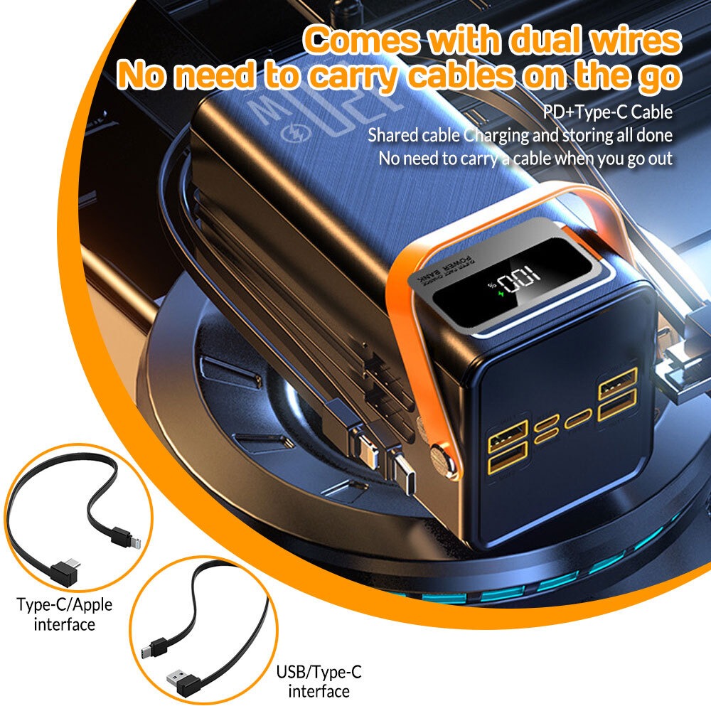 CHiRiCH Power Bank 50000mAh 120W Fast Charging Cable USB Type C 22.5W - CH550 Gambar produk CHiRiCH Power Bank 50000mAh 120W Fast Charging Cable USB Type C 22.5W - CH550