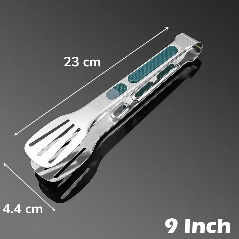 DONO Capitan Daging BBQ Jepitan Makanan Stainless Steel 304 Anti Slip 9 Inch - D-79 Gambar produk DONO Capitan Daging BBQ Jepitan Makanan Stainless Steel 304 Anti Slip 9 Inch - D-79