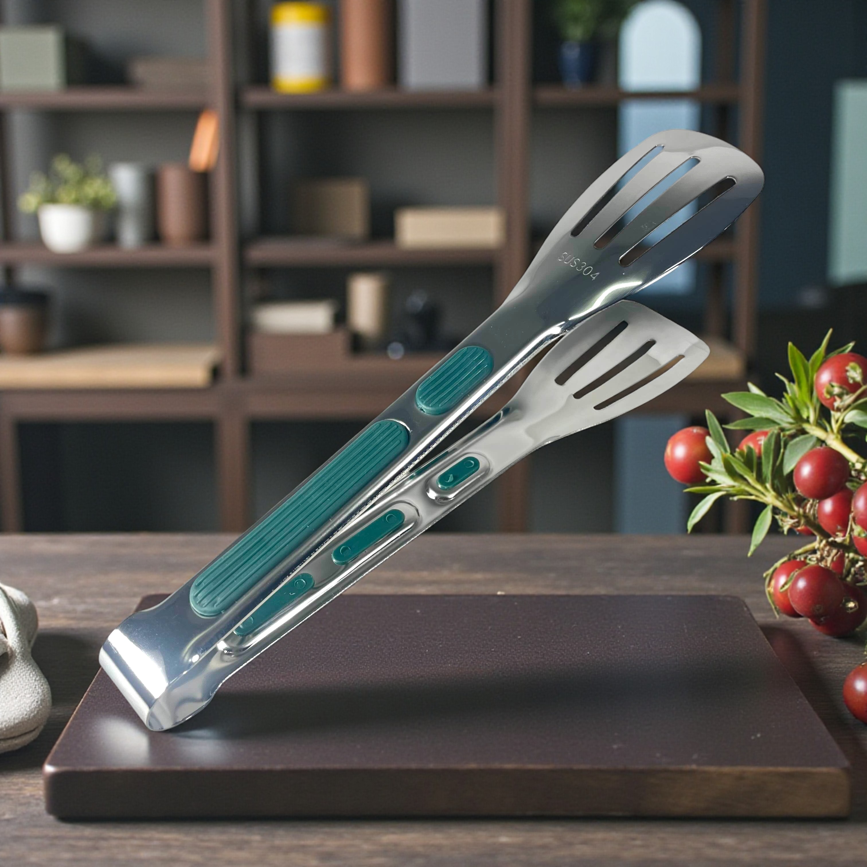 DONO Capitan Daging BBQ Jepitan Makanan Stainless Steel 304 Anti Slip 9 Inch - D-79 Gambar produk DONO Capitan Daging BBQ Jepitan Makanan Stainless Steel 304 Anti Slip 9 Inch - D-79