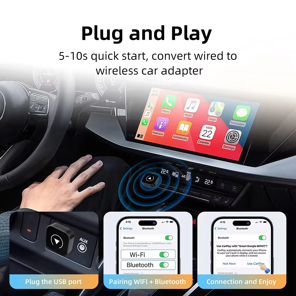 XUDA USB Dongle Wireless CarPlay Android Auto Cortex-A7 WiFi 5.8GHz - A70 Gambar produk XUDA USB Dongle Wireless CarPlay Android Auto Cortex-A7 WiFi 5.8GHz - A70