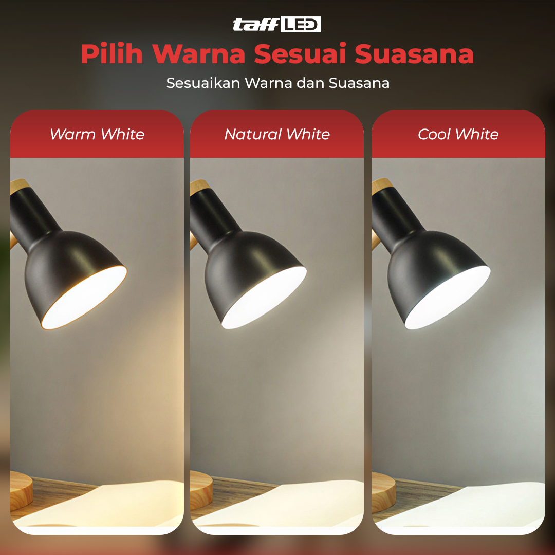 Gambar produk TaffLED Lampu Meja Belajar LED Model Nordic Wooden Art 12W 3in1 Color - PK407