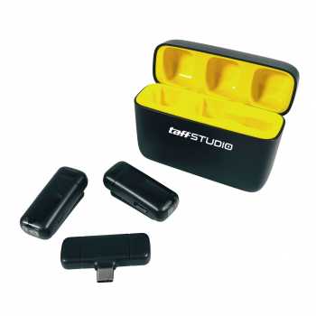 Gambar produk TaffSTUDIO Wireless Lavalier Lapel Microphone Vlogger Type C 2.4GHz 2 Microphone - K6