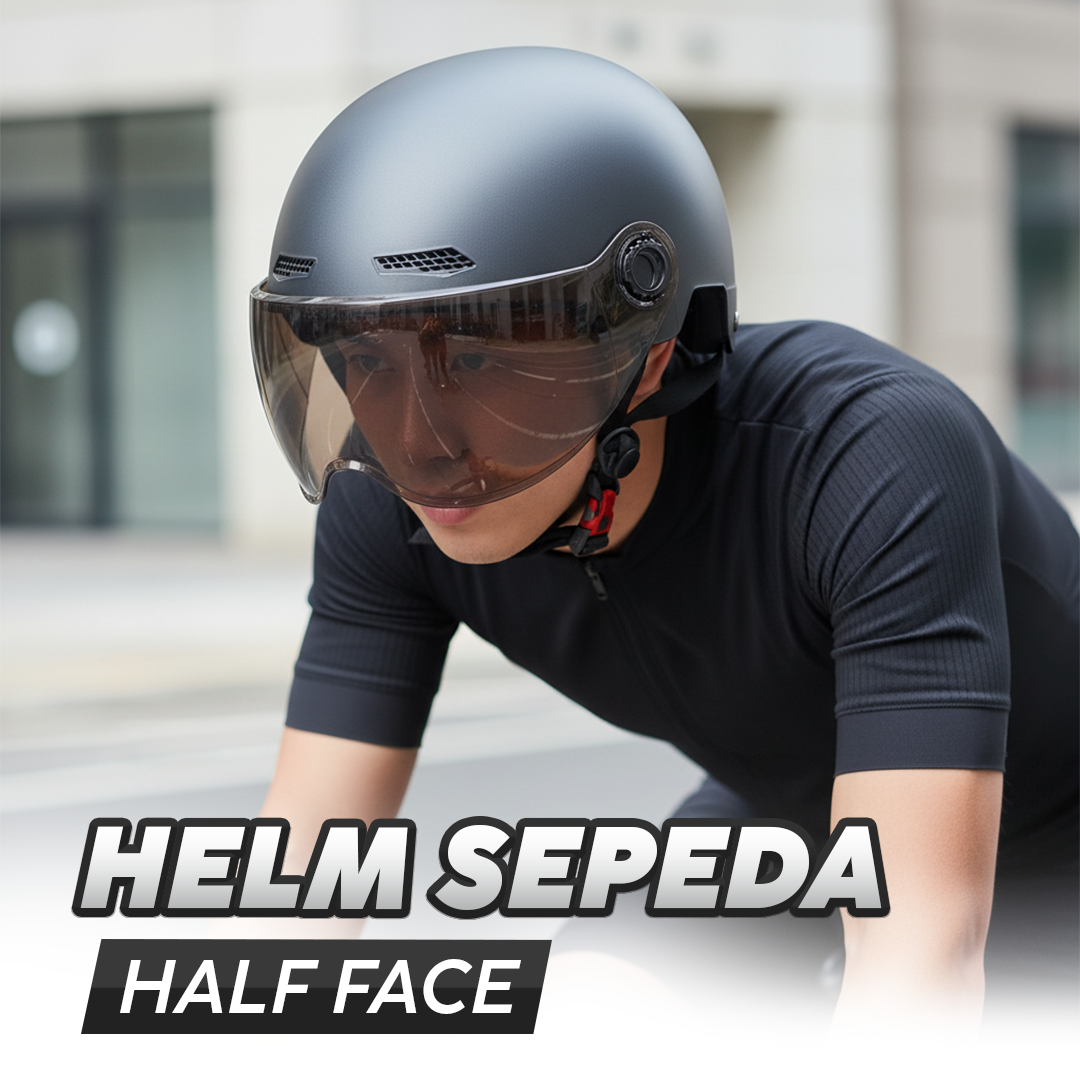 Lamgool Helm Sepeda Skuter Retro Motorcycle Helmet with Visor - U10 Gambar produk Lamgool Helm Sepeda Skuter Retro Motorcycle Helmet with Visor - U10