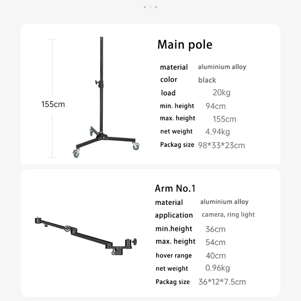 TaffSTUDIO Bracket Multi Arm Camera Mic Monitor Holder with Wheels - KMD-Z2 Gambar produk TaffSTUDIO Bracket Multi Arm Camera Mic Monitor Holder with Wheels - KMD-Z2