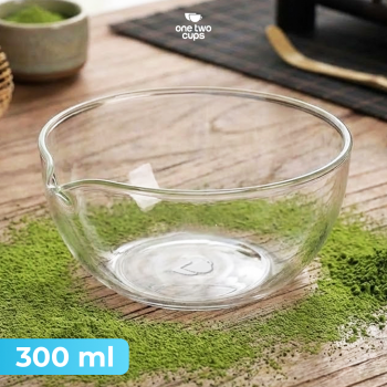 One Two Cups Mangkuk Teh Chawan Kaca Transparent Japanese Matcha Bowl - CO7