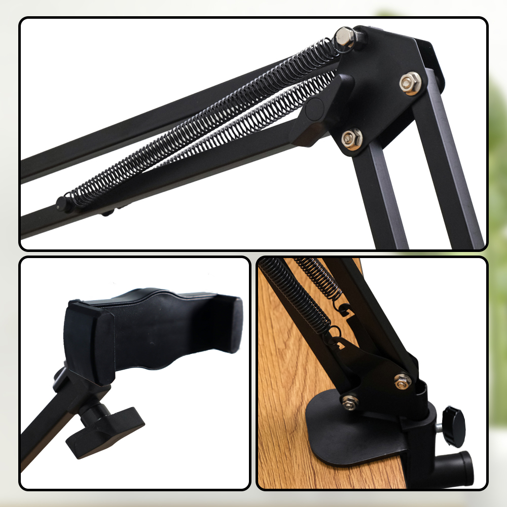 MAMEN Lazypod Holder HP Stand 360 Rotation Adjustable Desk Clamp - MM3 Gambar produk MAMEN Lazypod Holder HP Stand 360 Rotation Adjustable Desk Clamp - MM3