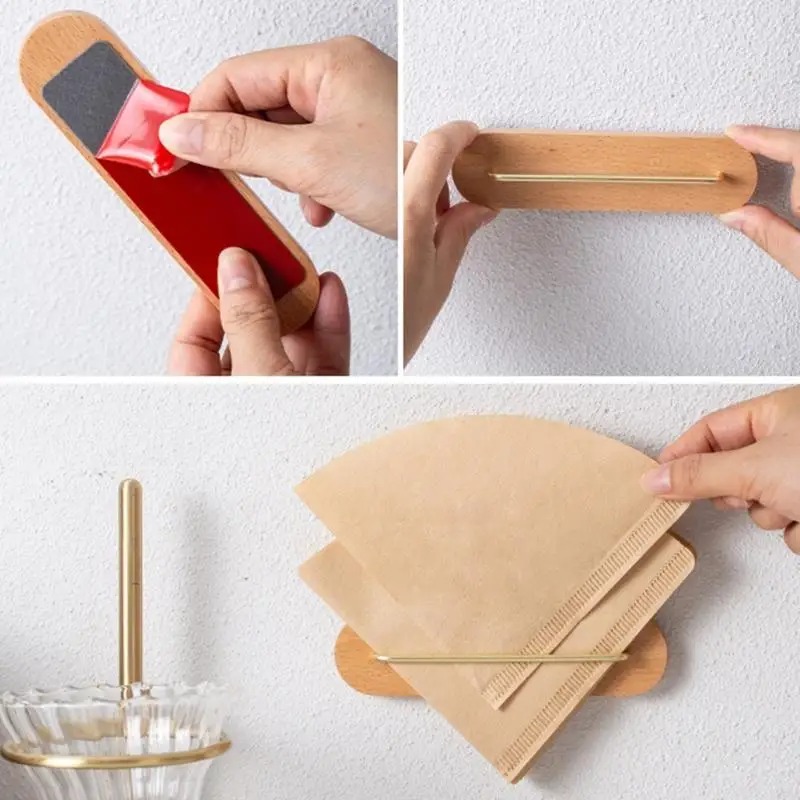 Gambar produk Zlish Tempat Filter Kopi Wooden Mount Holder Coffee Filter Paper - ZJ0011