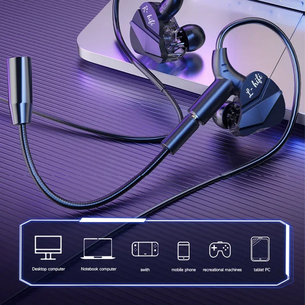 Gambar produk VAORLO Earphone Gaming Wired Type C HiFi Surround Sound Detachable Mic - G62